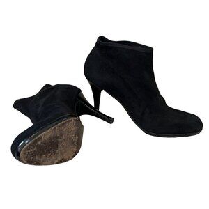 STUART WEITZMAN Suede Ankle Sock Boot Black Sz 7.5 EUC BW98808